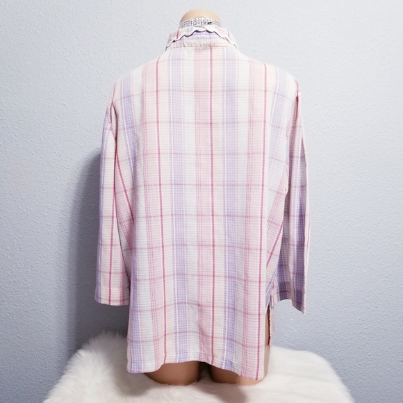 Vintage 80's retro COTTAGECORE prairie pastel shirt top blouse Plus Size - Picture 11 of 12